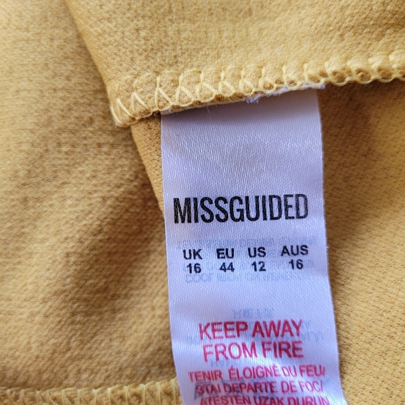 Missguided Mustard Yellow Sleeveless Square Bodycon Tank Dress Size Womens 12 - Picture 11 of 11